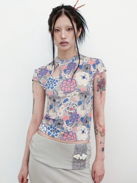 【MIAE】[香] Qipao Floral Top