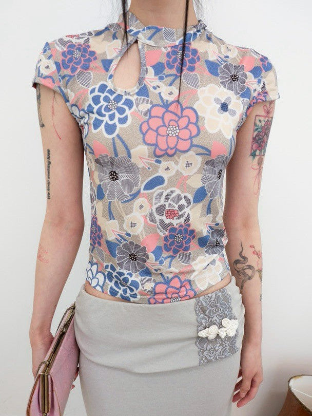 【MIAE】[香] Qipao Floral Top