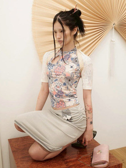 【MIAE】[香] Belle Lace Midi Skirt (3-way)