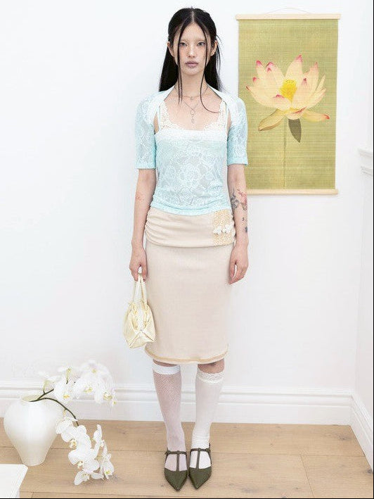 【MIAE】[香] Belle Lace Midi Skirt (3-way)