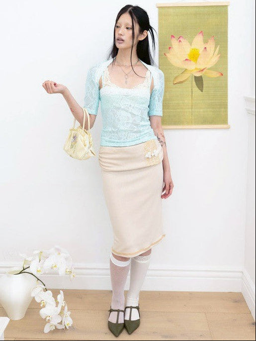 【MIAE】[香] Belle Lace Midi Skirt (3-way)