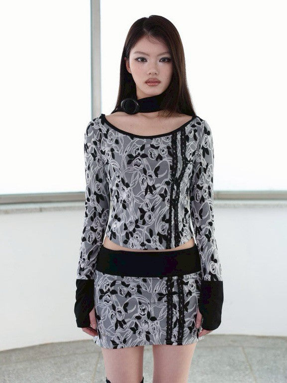 【MIAE】[ID] Floral Jacquard Set-up (Skirt)