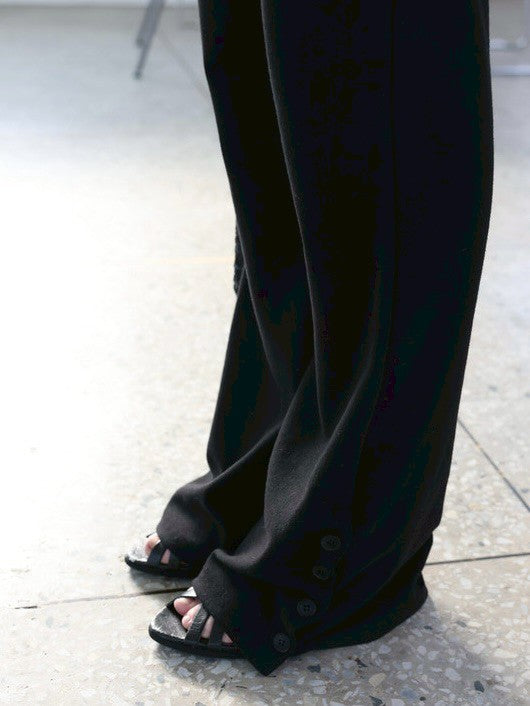 【MIAE】[ID] Layered Leather Bootcut Pants