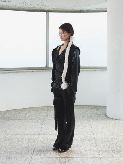 【MIAE】[ID] Layered Leather Bootcut Pants