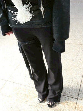 【MIAE】[ID] Layered Leather Bootcut Pants
