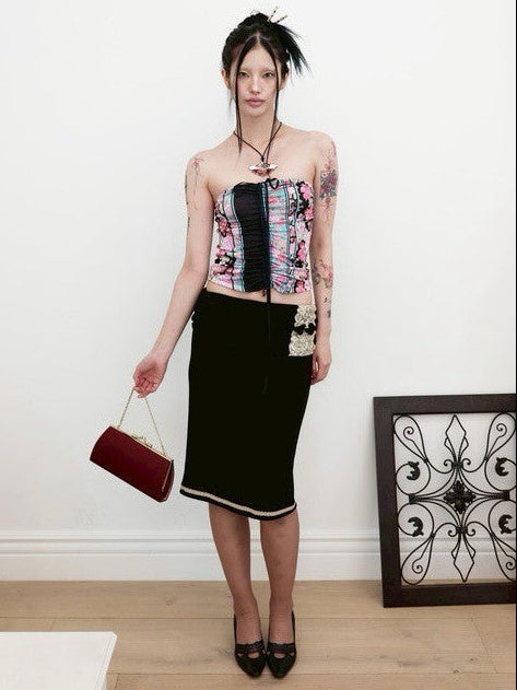 【MIAE】[香] Oriental Floral Shirring Top