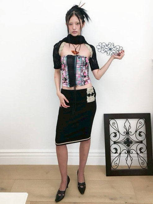 【MIAE】[香] Oriental Floral Shirring Top