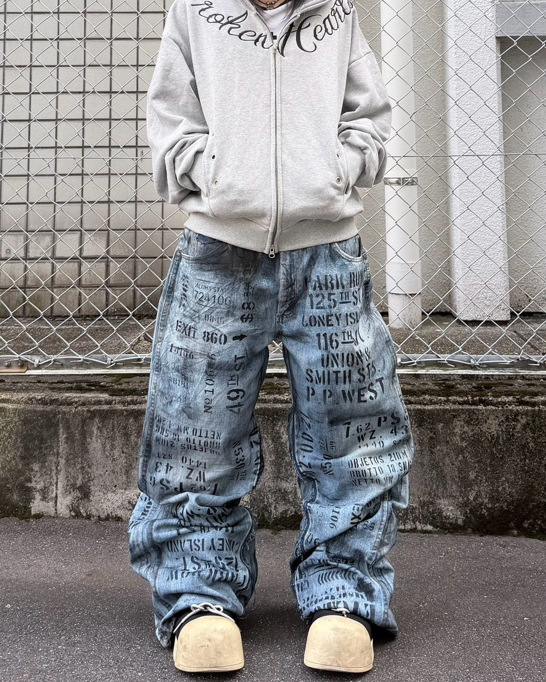 【mm:option】ERROR WORD DENIM PANTS