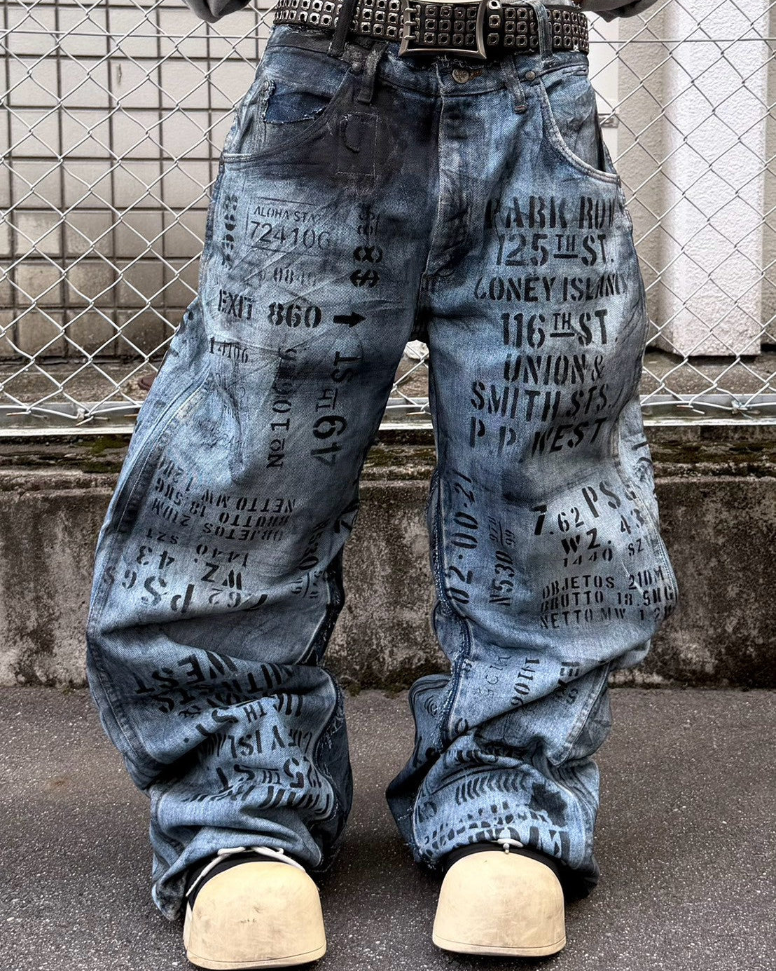 【mm:option】ERROR WORD DENIM PANTS