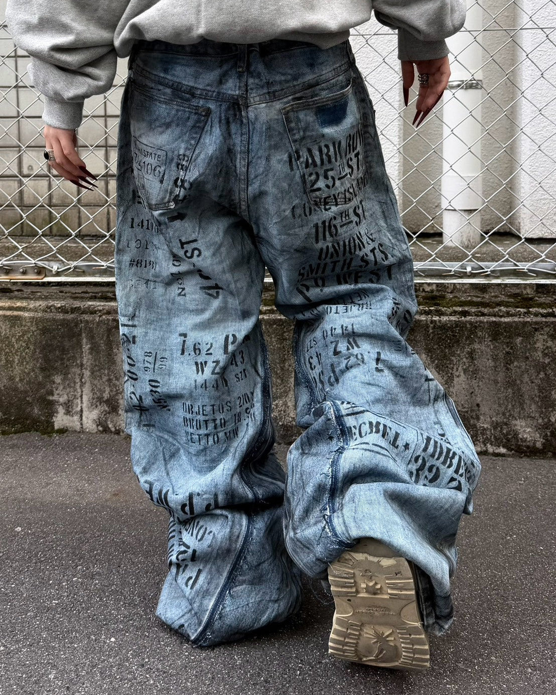 【mm:option】ERROR WORD DENIM PANTS