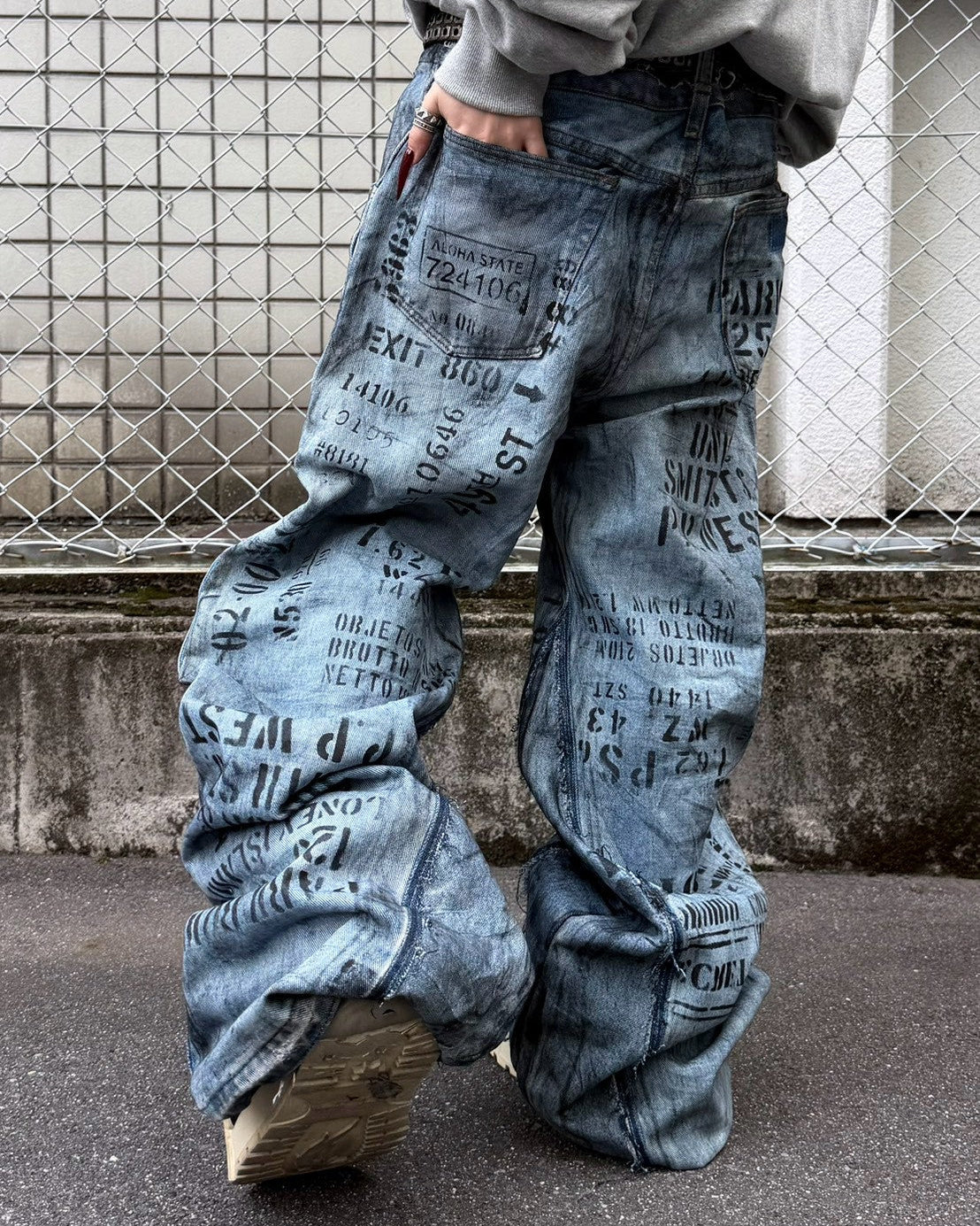 【mm:option】ERROR WORD DENIM PANTS