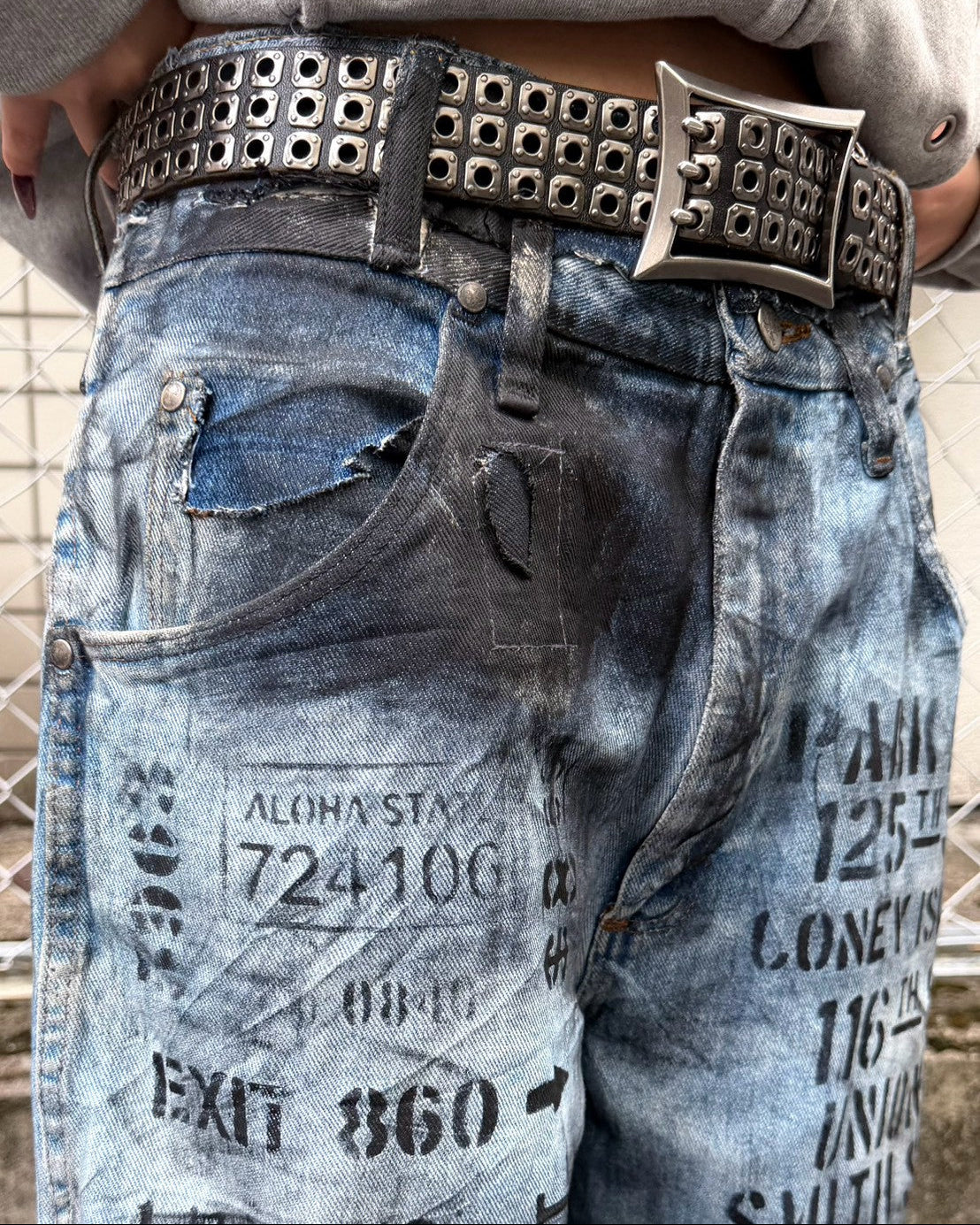 【mm:option】ERROR WORD DENIM PANTS