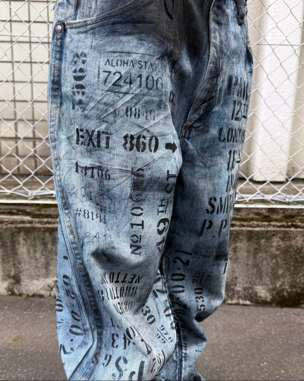 【mm:option】ERROR WORD DENIM PANTS
