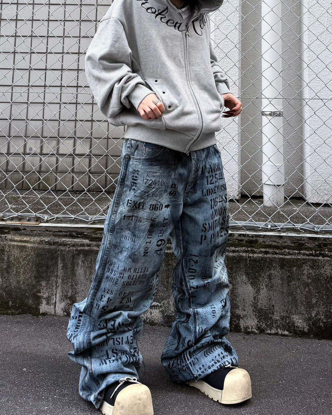 【mm:option】ERROR WORD DENIM PANTS
