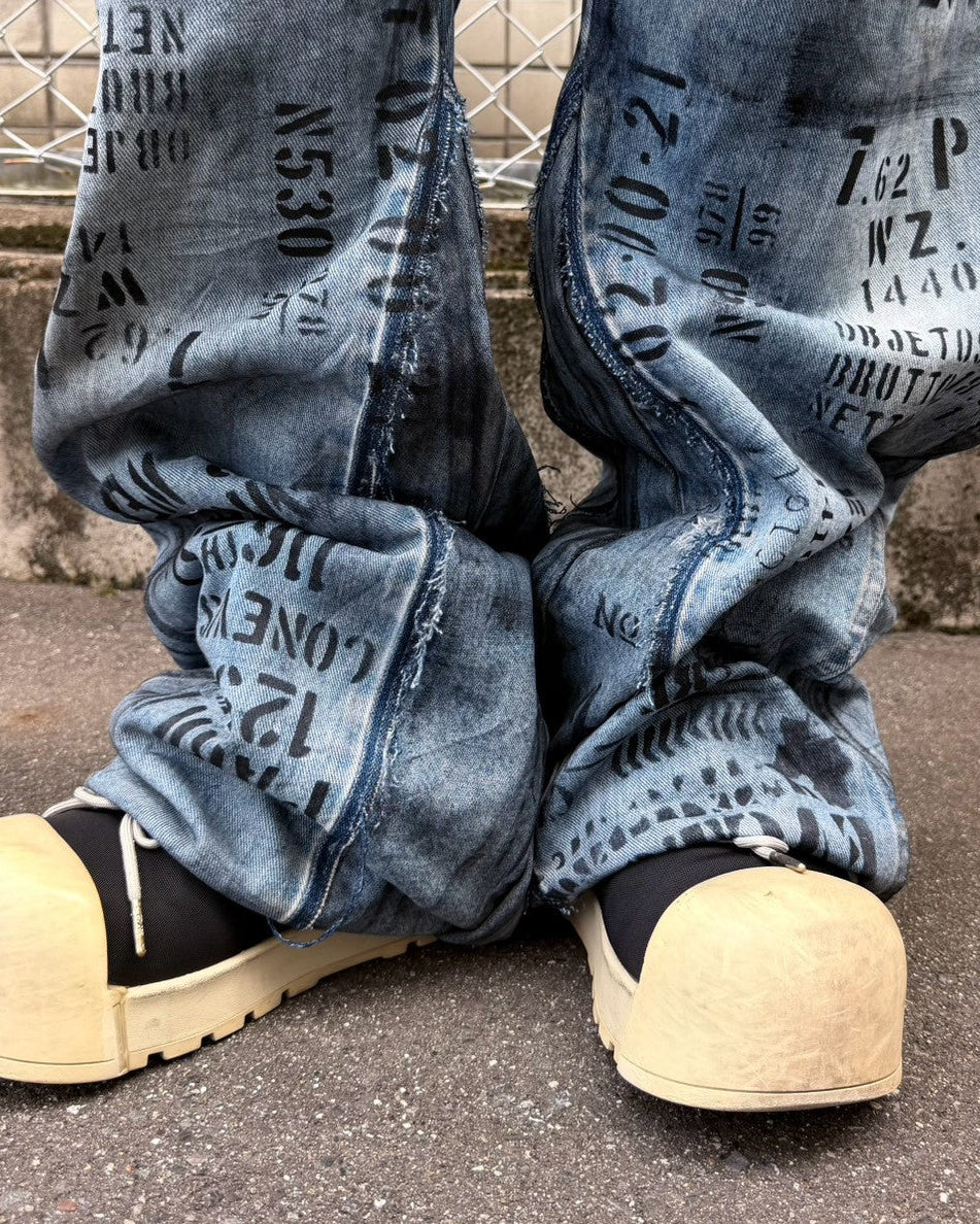 【mm:option】ERROR WORD DENIM PANTS
