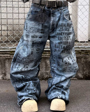 【mm:option】ERROR WORD DENIM PANTS