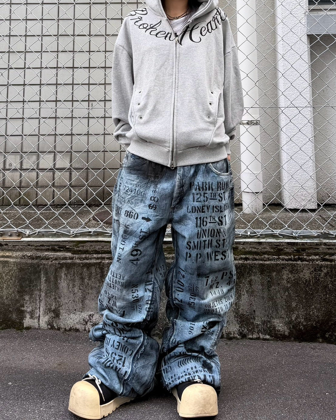 【mm:option】ERROR WORD DENIM PANTS