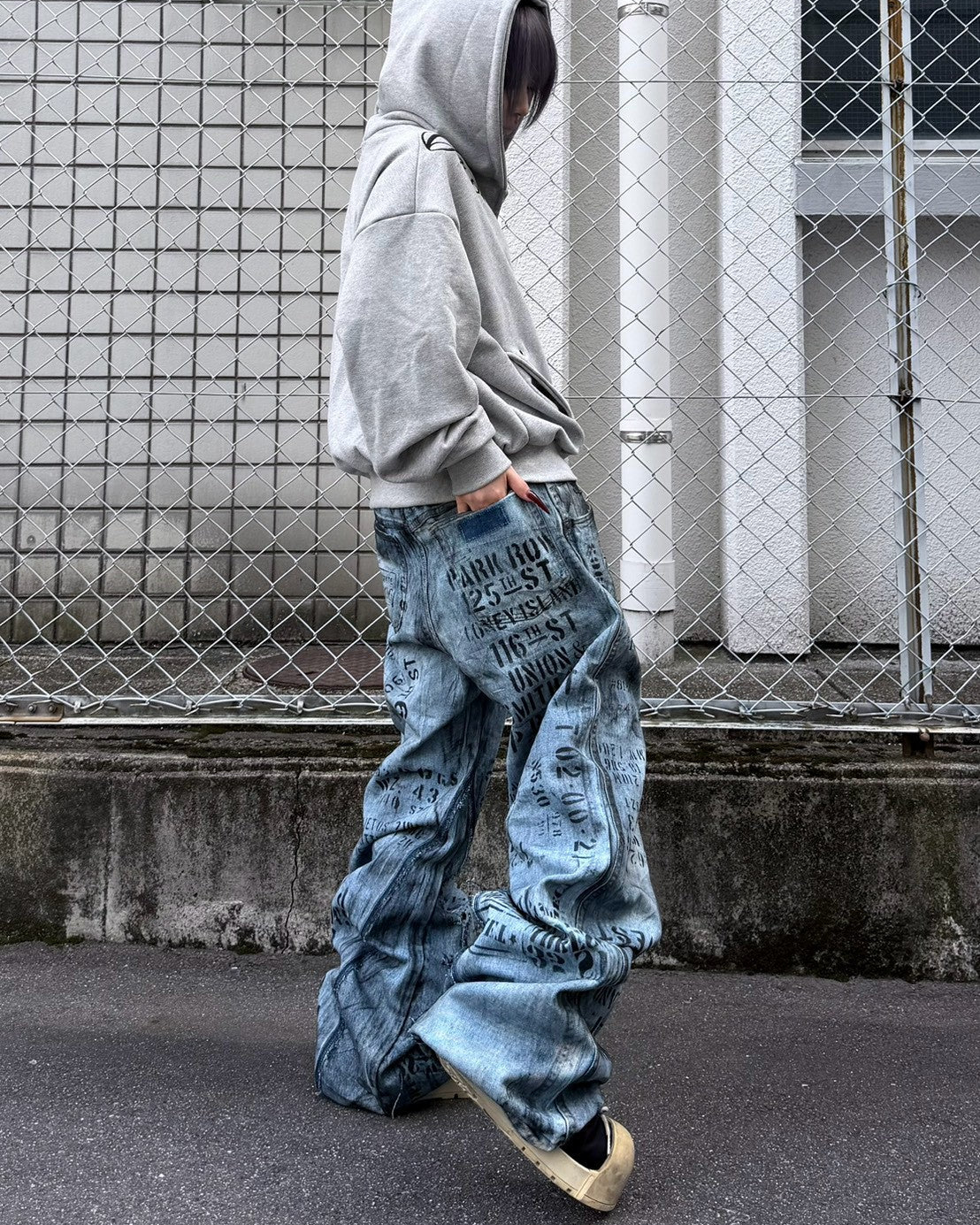 【mm:option】ERROR WORD DENIM PANTS