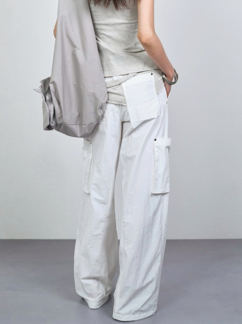 【NACHE】MIXED LAYERED TIE JOGGER PANTS (UNISEX)