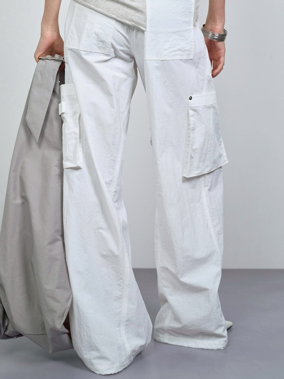 【NACHE】MIXED LAYERED TIE JOGGER PANTS (UNISEX)