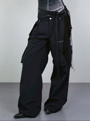 【NACHE】MIXED LAYERED TIE JOGGER PANTS (UNISEX)