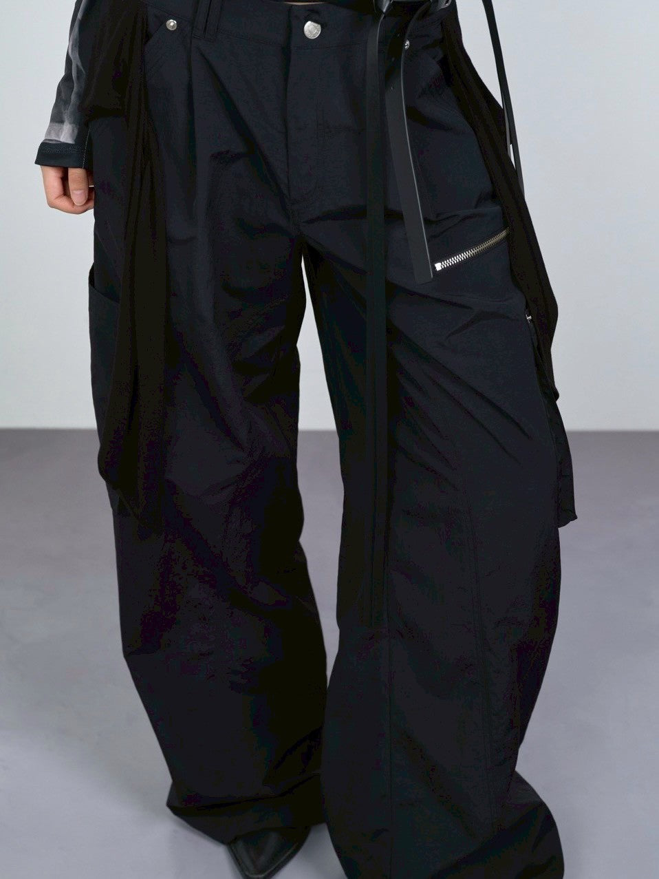 【NACHE】MIXED LAYERED TIE JOGGER PANTS (UNISEX)