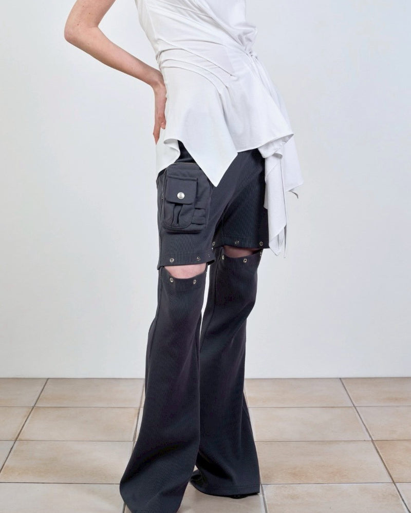【NACHE】DETACHABLE SLIM FIT PANTS