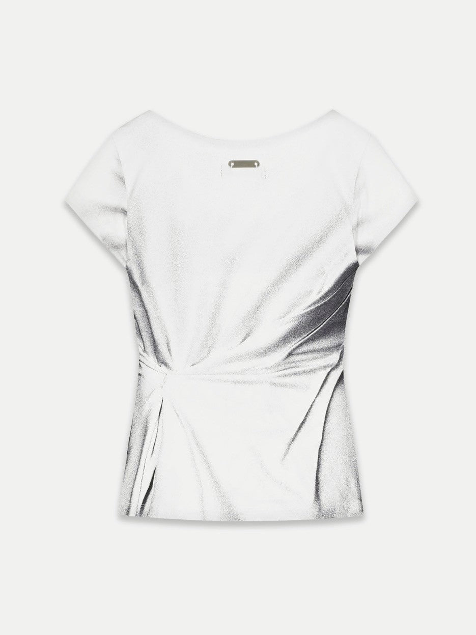 【NACHE】PEARL NECKLACE PRINTED T-SHIRT
