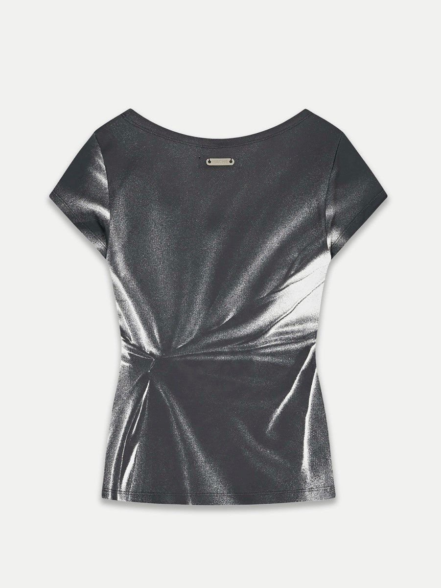 【NACHE】PEARL NECKLACE PRINTED T-SHIRT