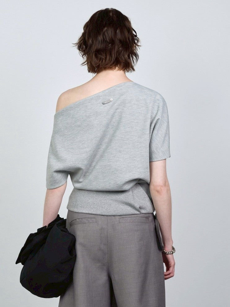 【NACHE】FOLDED DRAPING SWEATSHIRT