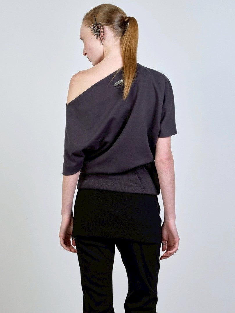 【NACHE】FOLDED DRAPING SWEATSHIRT
