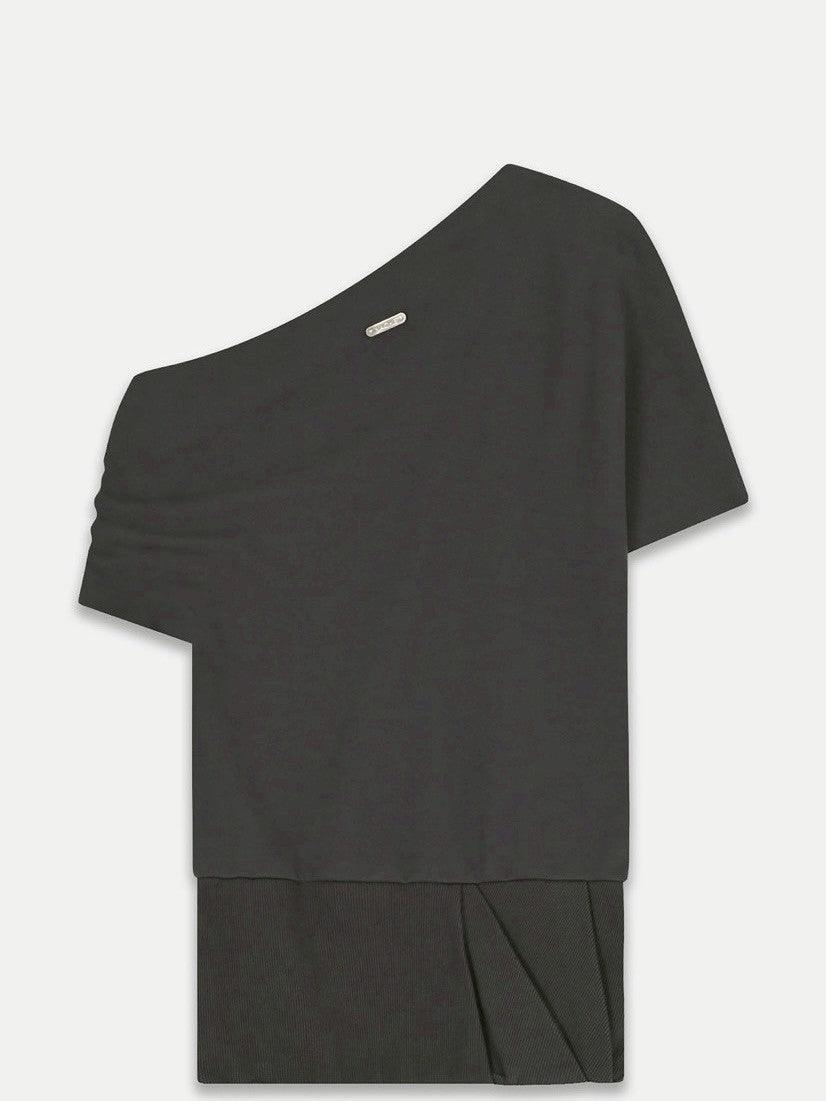 【NACHE】FOLDED DRAPING SWEATSHIRT