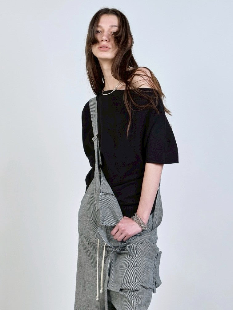【NACHE】FOLDED DRAPING SWEATSHIRT