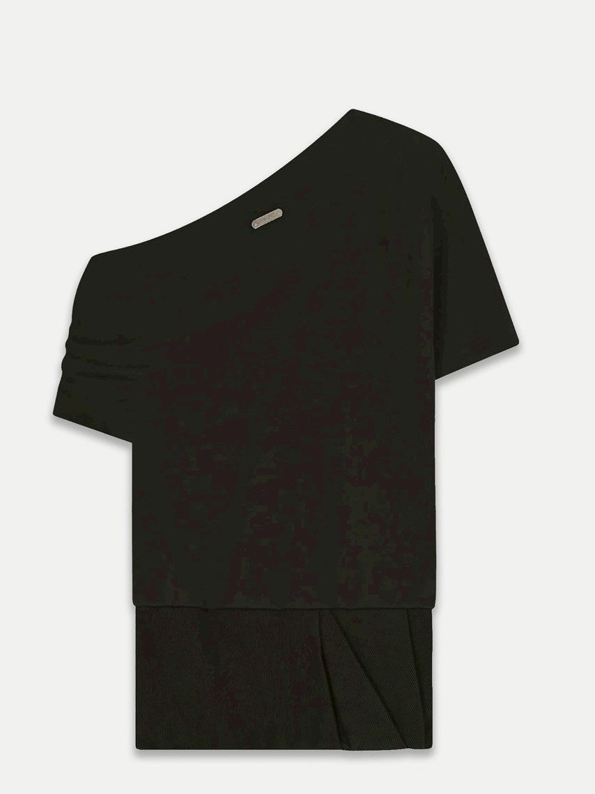 【NACHE】FOLDED DRAPING SWEATSHIRT