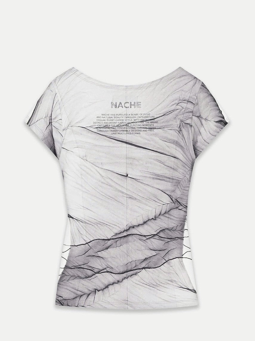 【NACHE】SHEER TORSO PRINTED T-SHIRT