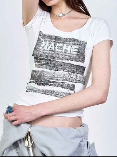 【NACHE】COLLAGE LOGO PRINTED T-SHIRT