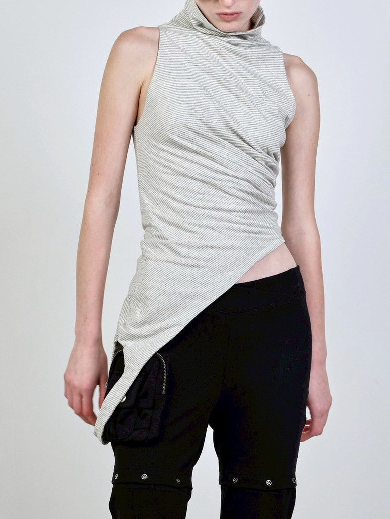 【NACHE】ASYMMETRIC DRAPING SLEEVELESS
