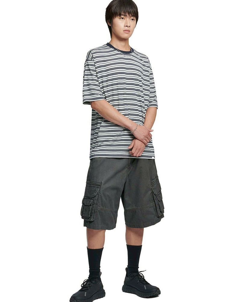 【NOMANUAL】OFFBEAT STRIPE T-SHIRT