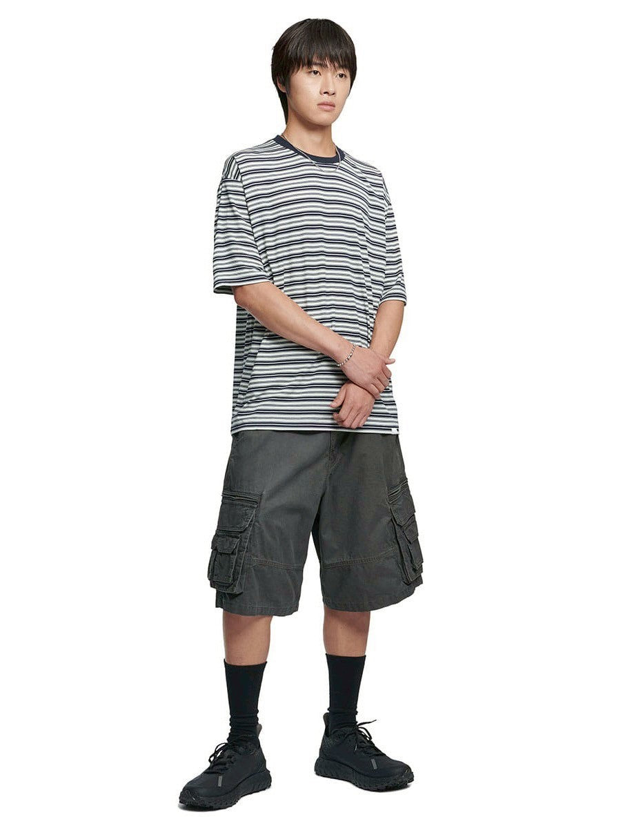 【NOMANUAL】OFFBEAT STRIPE T-SHIRT