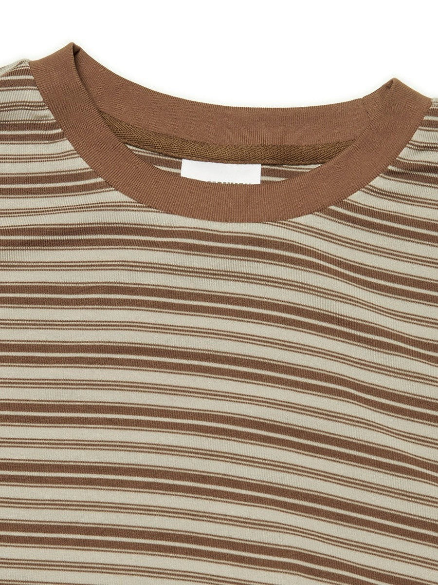 【NOMANUAL】OFFBEAT STRIPE LONG SLEEVE TEE