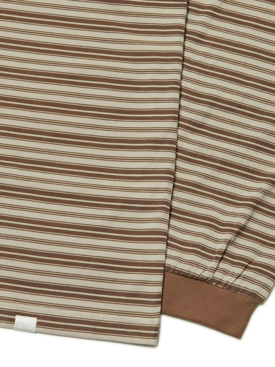 【NOMANUAL】OFFBEAT STRIPE LONG SLEEVE TEE
