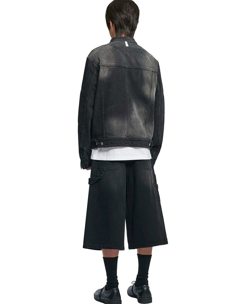 【NOMANUAL】WASHED DENIM RIDER JACKET