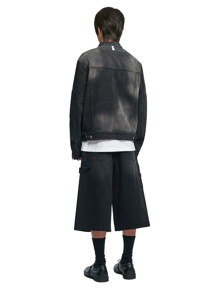 【NOMANUAL】WASHED DENIM RIDER JACKET