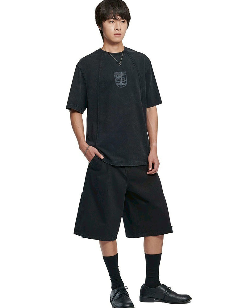 【NOMANUAL】DUAL SLASH EMBLEM T-SHIRT