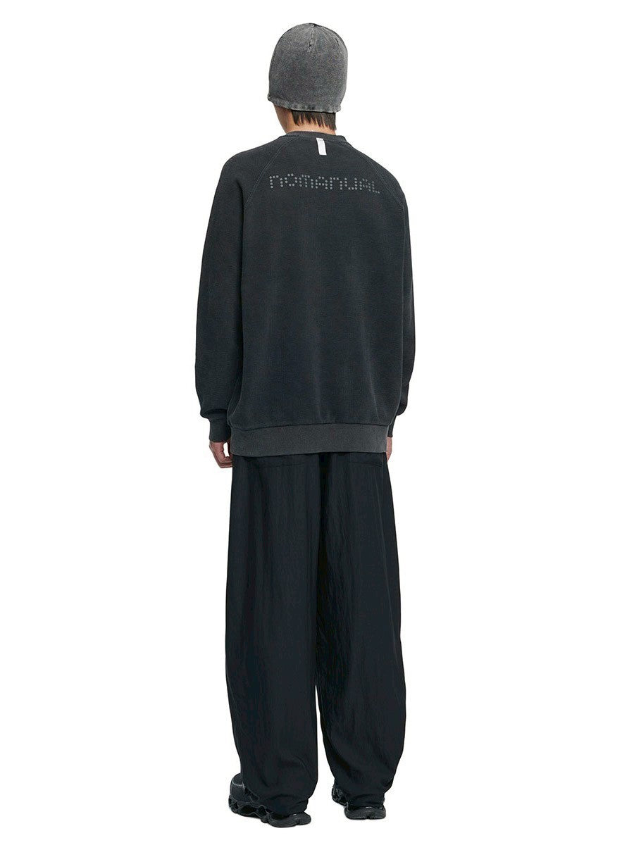 【NOMANUAL】DOT MATRIX TEXT WAFFLE LONG SLEEVE TEE
