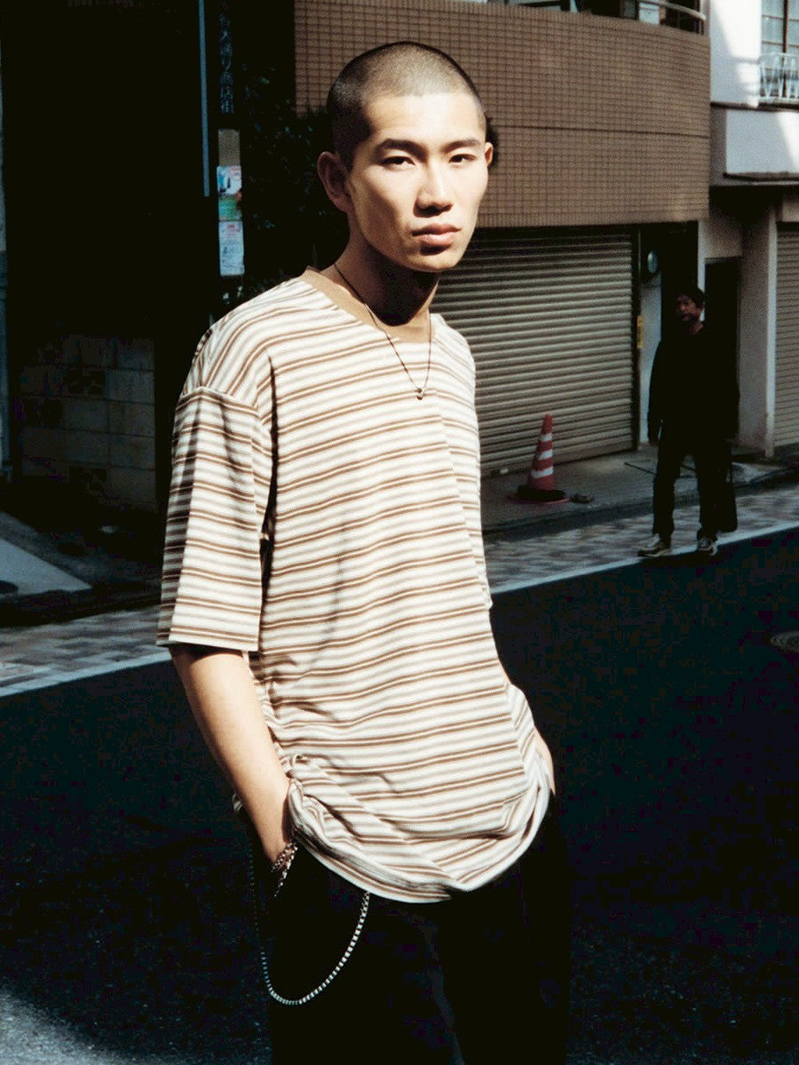 【NOMANUAL】OFFBEAT STRIPE T-SHIRT