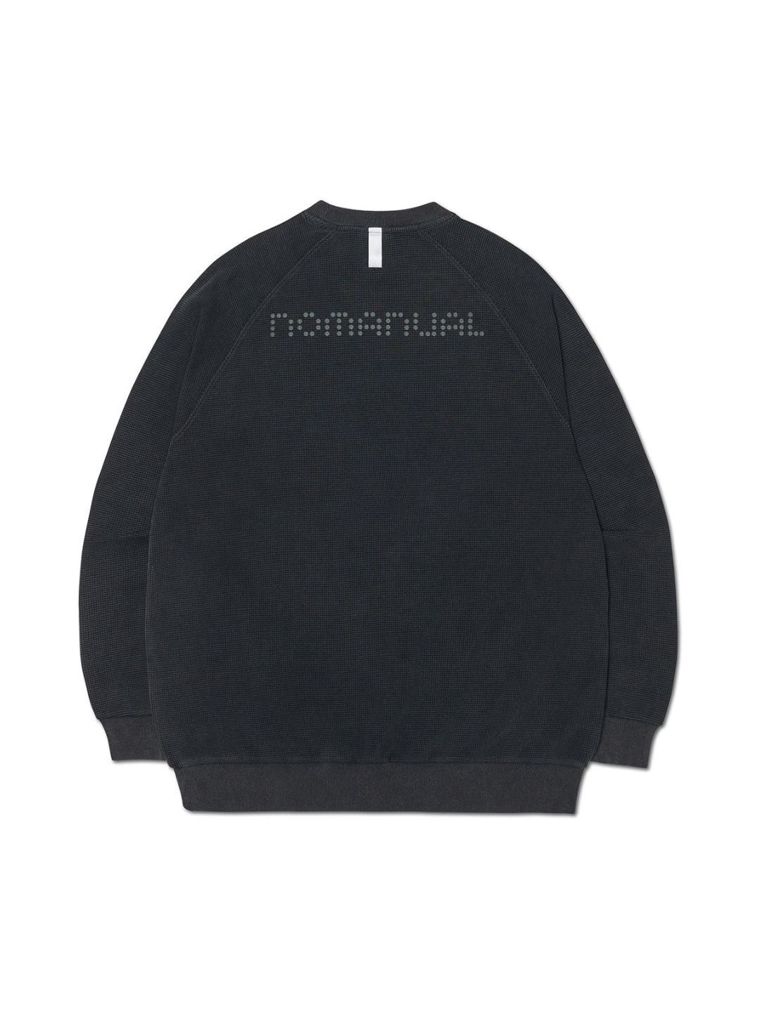 【NOMANUAL】DOT MATRIX TEXT WAFFLE LONG SLEEVE TEE