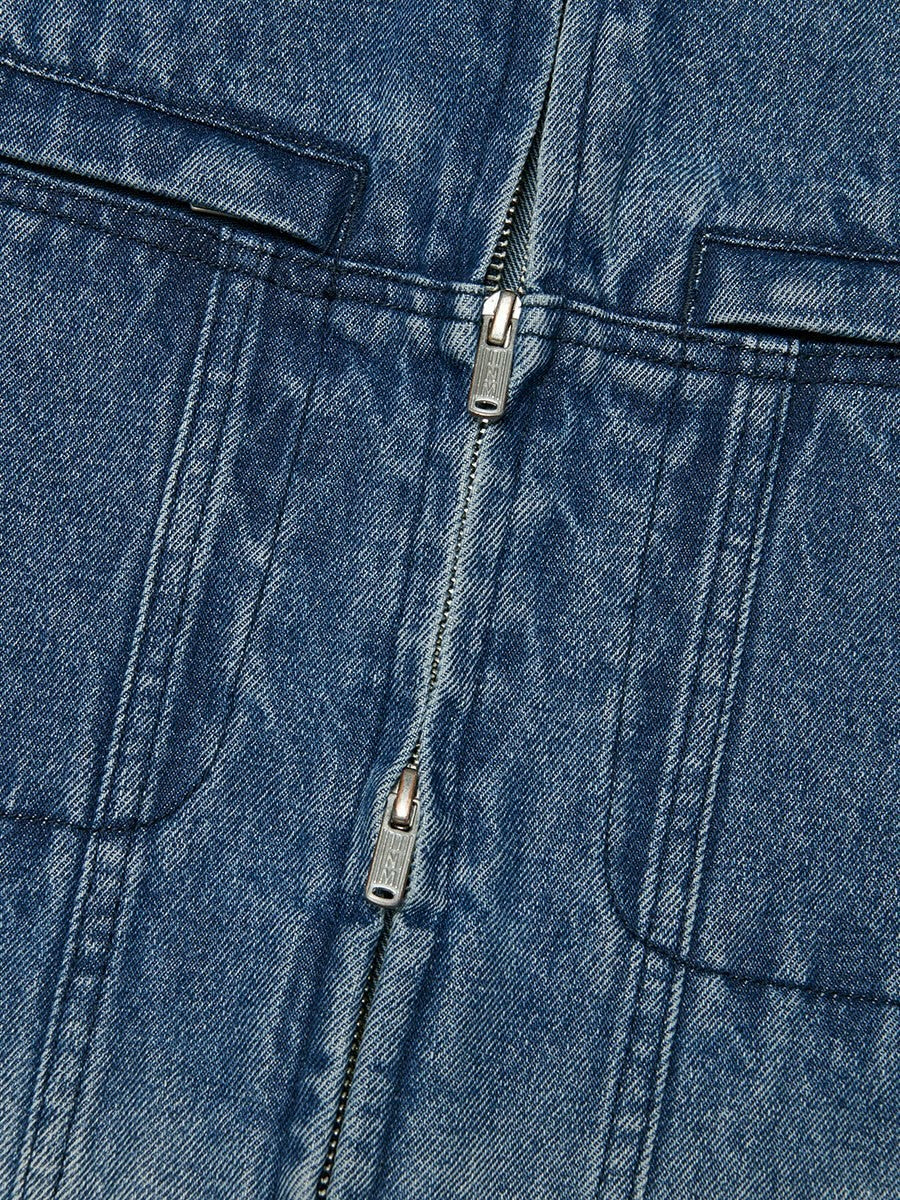 【NOMANUAL】WASHED DENIM RIDER JACKET