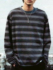 【NOMANUAL】PAINTED STRIPE LONG SLEEVE TEE