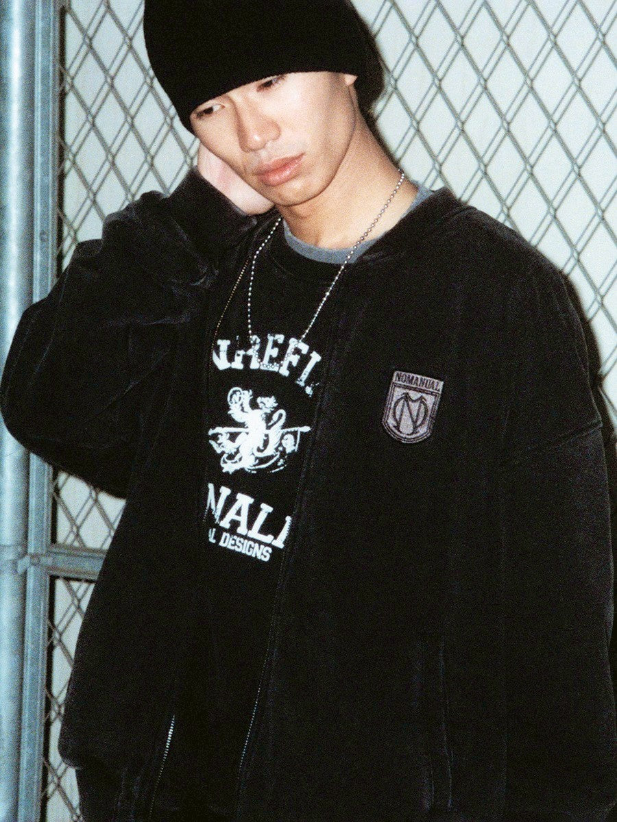 【NOMANUAL】EMBLEM SWEAT ZIP-UP